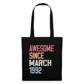 1992 Mars Naissance Anniversaire Mars 1992 Cadeau - Sac en tissu - noir - Devant