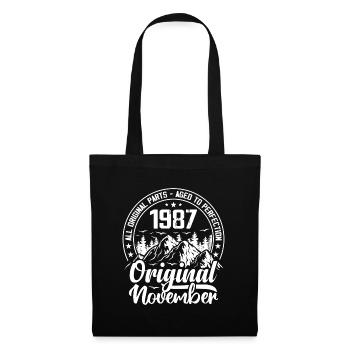 November 1987 Original 37 Years Anniversary Gift - Tote Bag - black - Front
