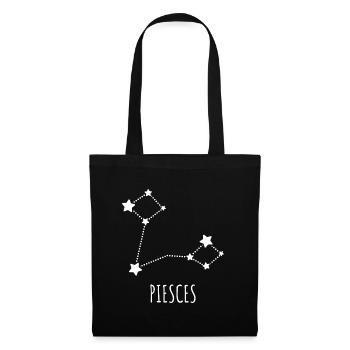 signe astrologique poisson - Sac en tissu - noir - Devant
