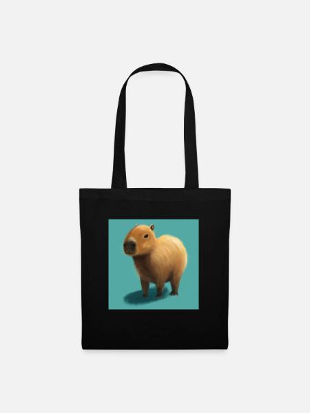 Capybara Wasserschwein - Stoffbeutel - Schwarz