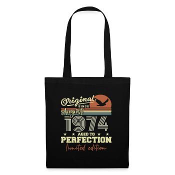 Août 1974 Anniversaire Août 1974 Vintage Août 1974 - Sac en tissu - noir - Devant