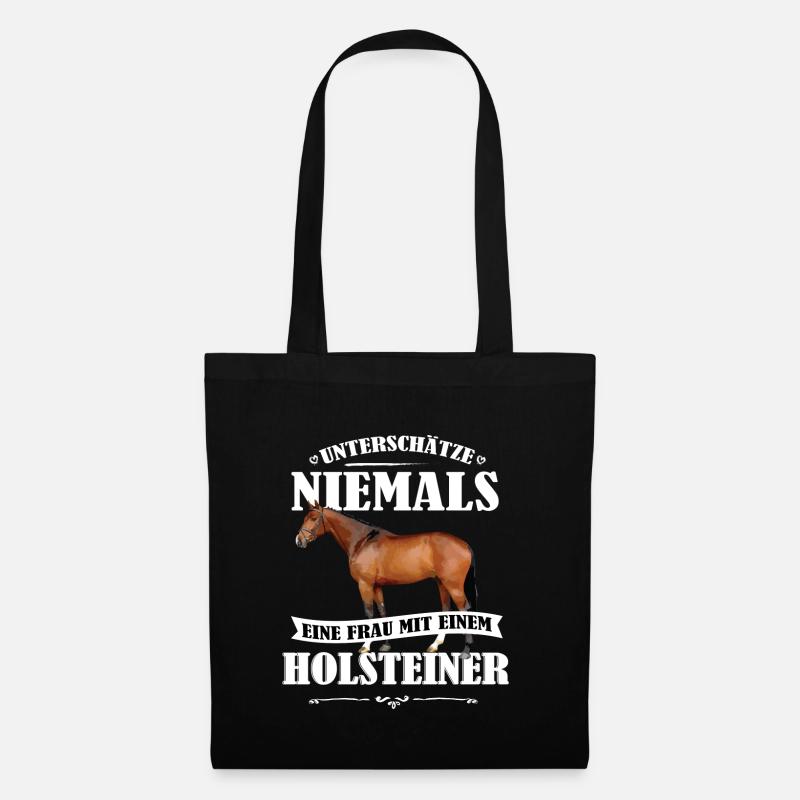 Holsteiner Pferde Shirt-UNF - Stoffbeutel - Schwarz