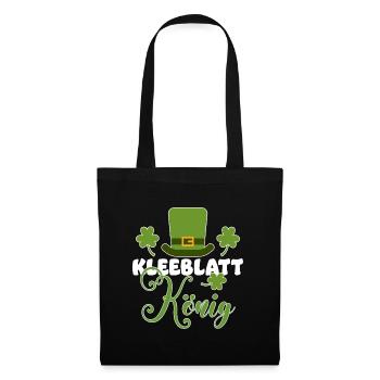 Kleeblatt König | Irland Saint Patrick Ire Glück - Stoffbeutel - Schwarz - Vorne