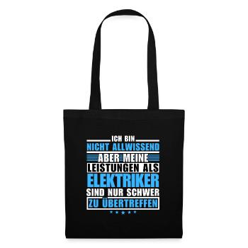 Unmatched performance as an electrician - Tote Bag - black - Front