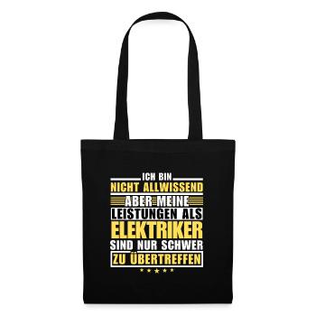 Unmatched performance as an electrician - Tote Bag - black - Front