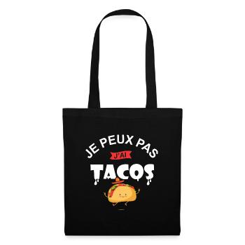 je peux pas j ai tacos taco chef cuisine mexicaine - Sac en tissu - noir - Devant
