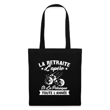 La retraite l'apéro et la pétanque toute l'année - Sac en tissu - noir - Devant