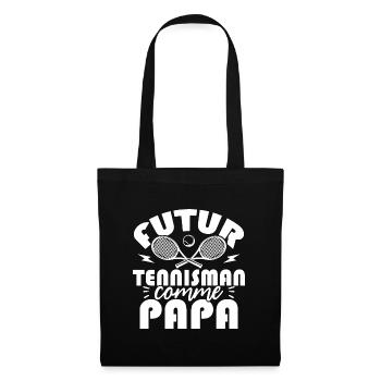 Futur tennisman comme papa - Sac en tissu - noir - Devant