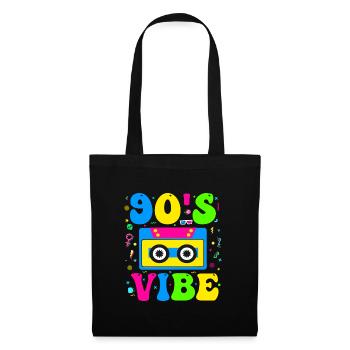 Stimmung der 90er Jahre Mode Mode der 90er Jahre Themen-Outfit der 90er Jahre Neunziger Jahre - Stoffbeutel - Schwarz - Vorne