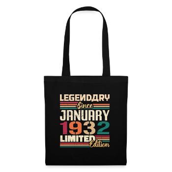Cadeau d’anniversaire né en janvier 1932 - 1932 - Sac en tissu - noir - Devant