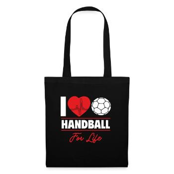 Handball ist mein Leben, Geschenkidee - Stoffbeutel - Schwarz - Vorne