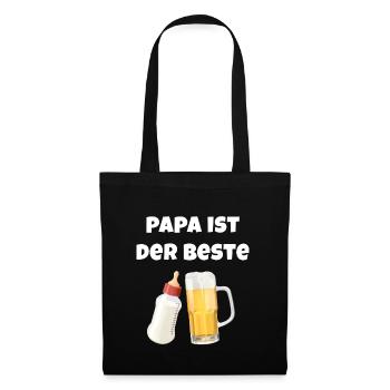 Papa ist der Beste - Stoffbeutel - Schwarz - Vorne