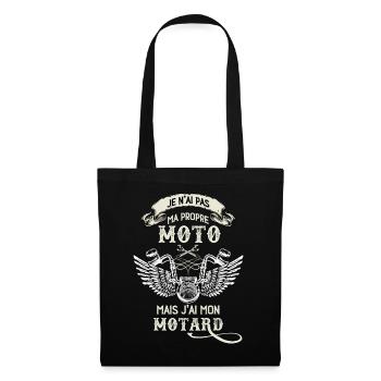 J'ai Mon Motard Cadeau Femme Moto - Sac en tissu - noir - Devant