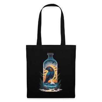 Bouteille de perroquet - Sac en tissu - noir - Devant