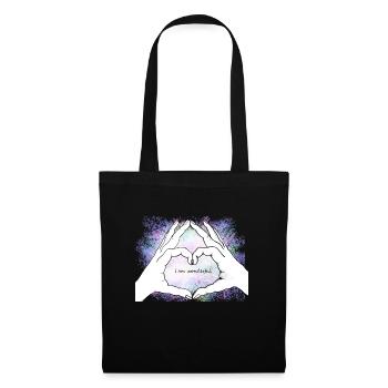 Hands form a heart. I am wonderful - Tote Bag - black - Front
