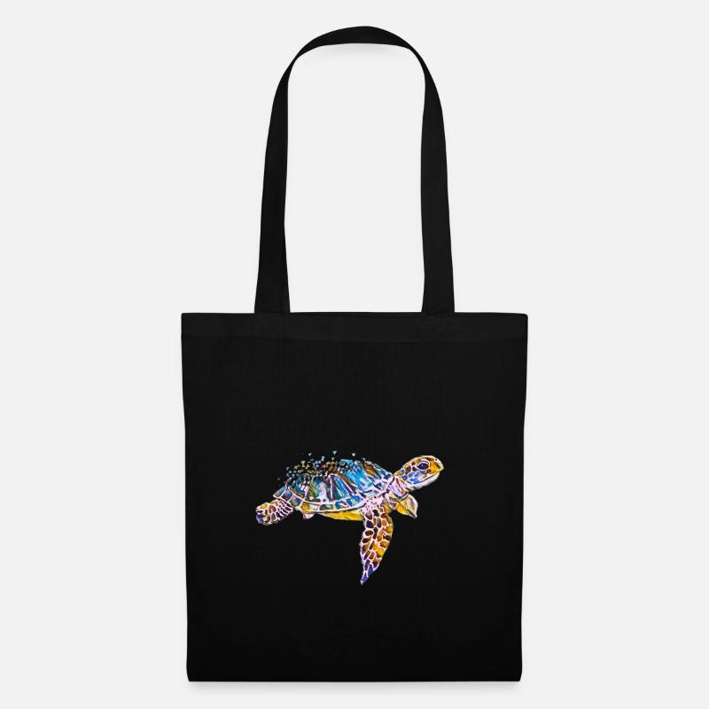 Schildkröte - Stoffbeutel - Schwarz