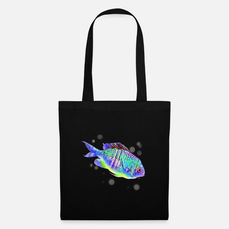 Fisch - Stoffbeutel - Schwarz