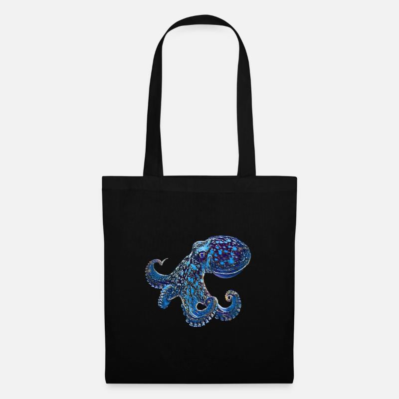 Oktopus - Stoffbeutel - Schwarz