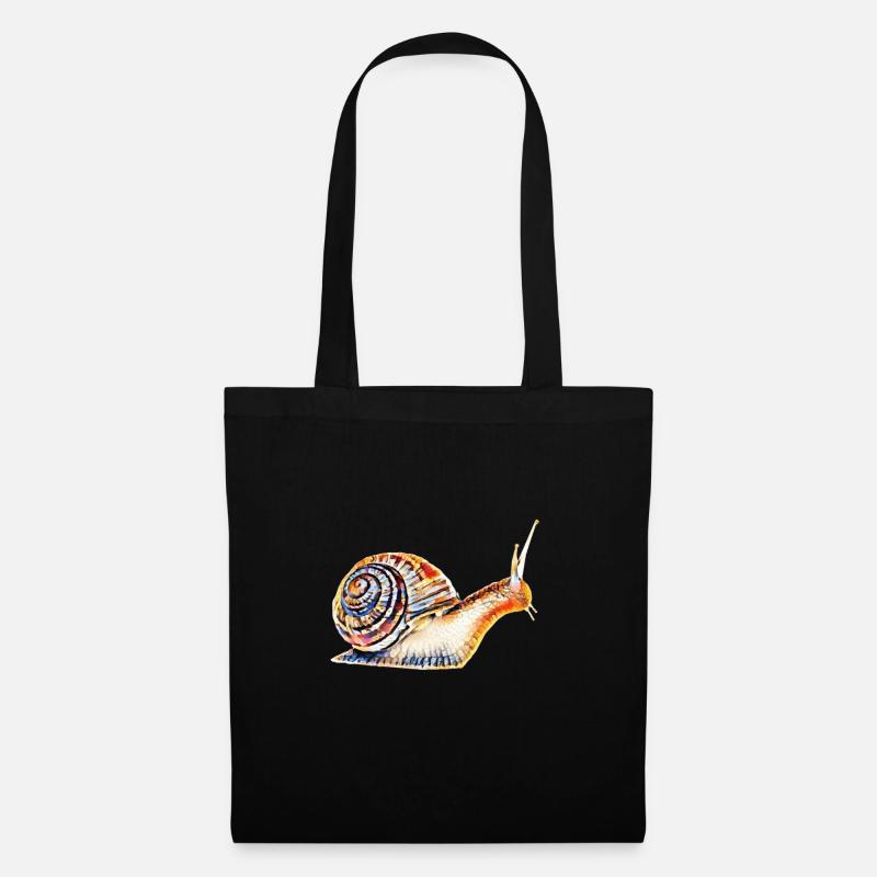 Schnecke - Stoffbeutel - Schwarz