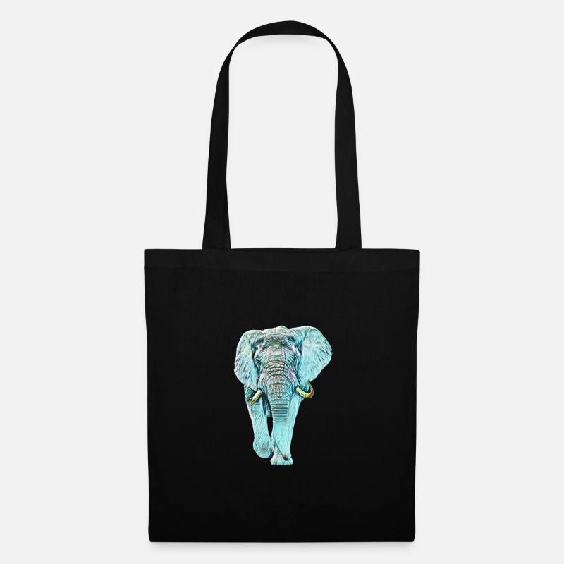Elefant - Stoffbeutel - Schwarz