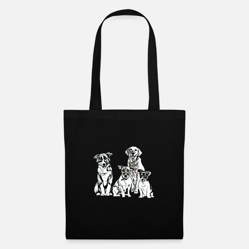 Hunde - Stoffbeutel - Schwarz