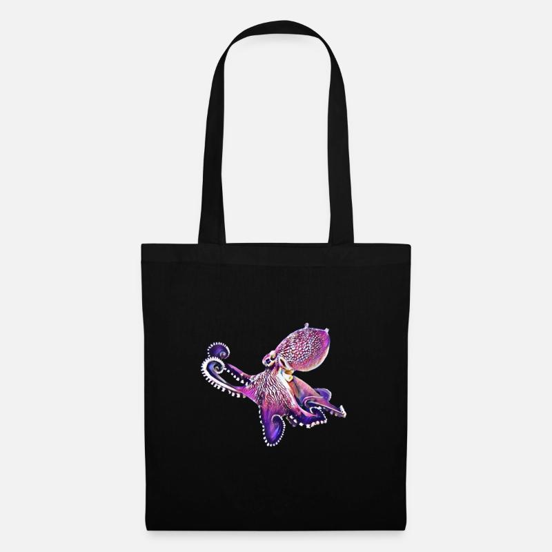 Octopus - Stoffbeutel - Schwarz