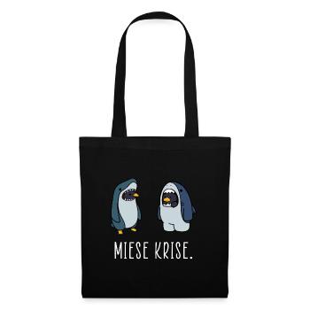 Miese Krise Miesepeter hipster Hai - Stoffbeutel - Schwarz - Vorne