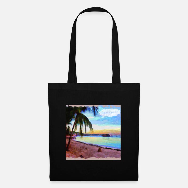 Boracay where the Beaches at - Stoffbeutel - Schwarz