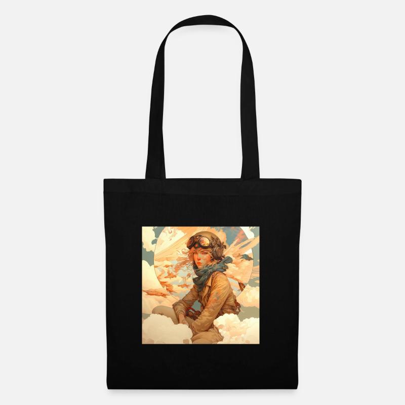 Pilot in the clouds - Tote Bag - black