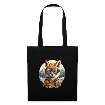 Fox Cool Cartoon in the Mountains - Tote Bag - black - Front