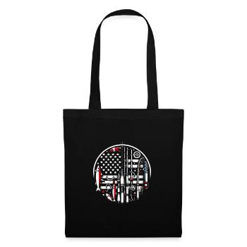 Canne à pêche American Flag Design - Sac en tissu - noir - Devant
