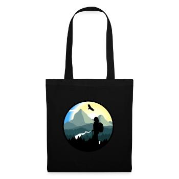 Mountains, hiking, wilderness - woman - Tote Bag - black - Front