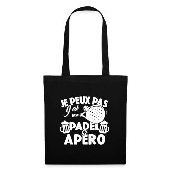 Je peux pas j'ai padel et apéro - Sac en tissu - noir - Devant