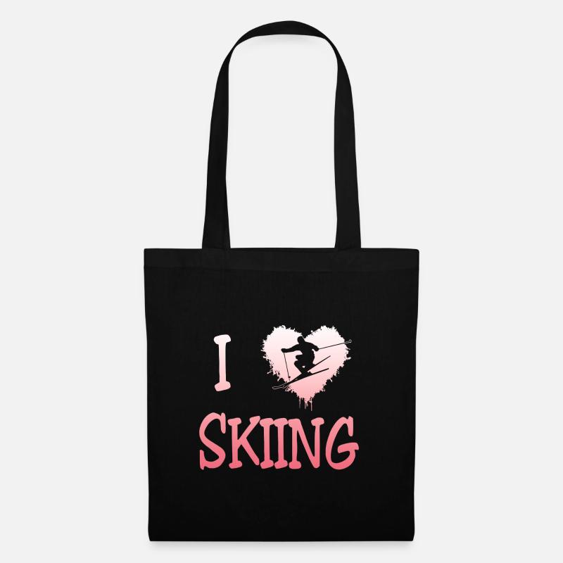 i love skiing - Stoffbeutel - Schwarz