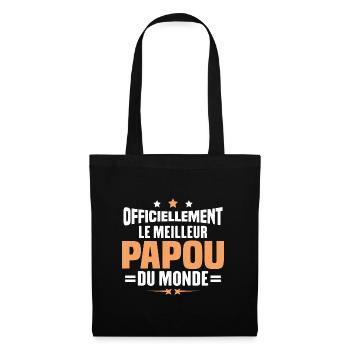 Officiellement Le Meilleur Papou Du Monde - Sac en tissu - noir - Devant