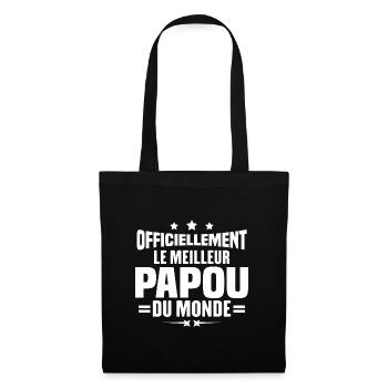 Officiellement Le Meilleur Papou Du Monde - Sac en tissu - noir - Devant