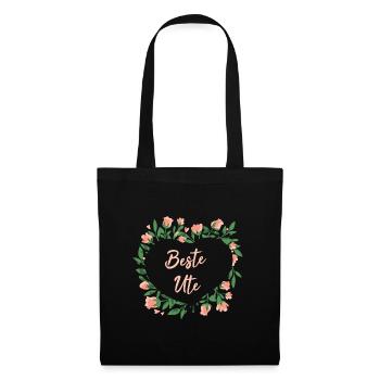 Geschenk für Ute - die Beste - Stoffbeutel - Schwarz - Vorne
