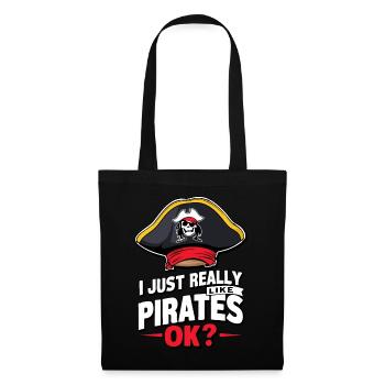 Pirate Pirate Carnaval Halloween - Sac en tissu - noir - Devant