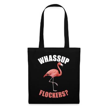 Flamingo Tier Rosa - Stoffbeutel - Schwarz - Vorne