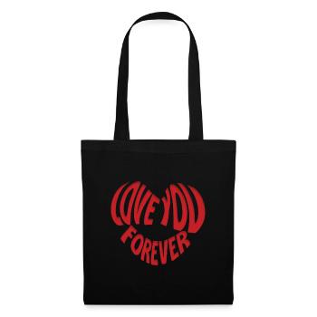 Love you forever in the shape of a heart - Tote Bag - black - Front