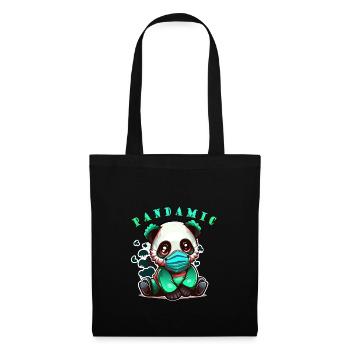 Panda-Pandamic Mignon assis - Sac en tissu - noir - Devant