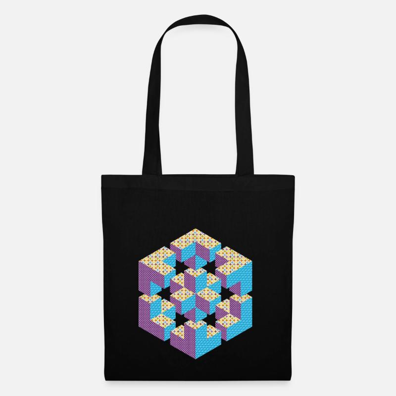 Figure impossible imagination géométrie cube Escher - Sac en tissu - noir
