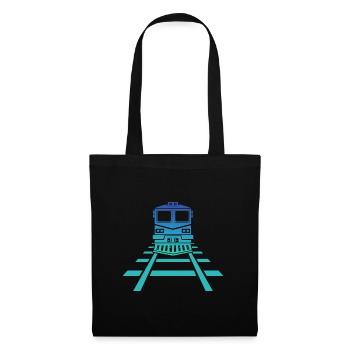 Gare Chemin de fer miniature - Sac en tissu - noir - Devant