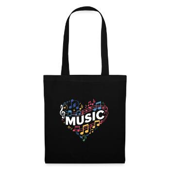 Le cœur et la musique font de la musique avec le cœur - Sac en tissu - noir - Devant