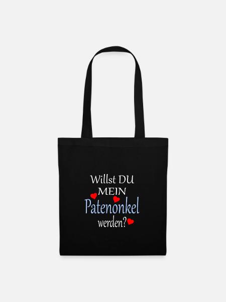 Frage willst du meine Patenonkel sein Geschenk - Stoffbeutel - Schwarz
