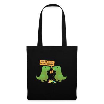 Funny Dino "Did you eat the last Unicorn?" - Sac en tissu - noir - Devant