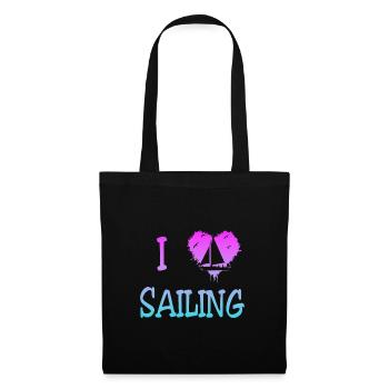 I love Sailing - Stoffbeutel - Schwarz - Vorne