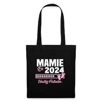 Mamie en 2024 / Cadeau future mamie 2024 - Sac en tissu - noir - Devant