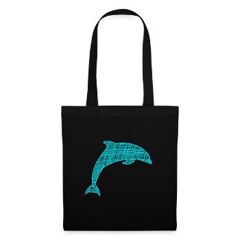 Delfin - Stoffbeutel - Schwarz - Vorne