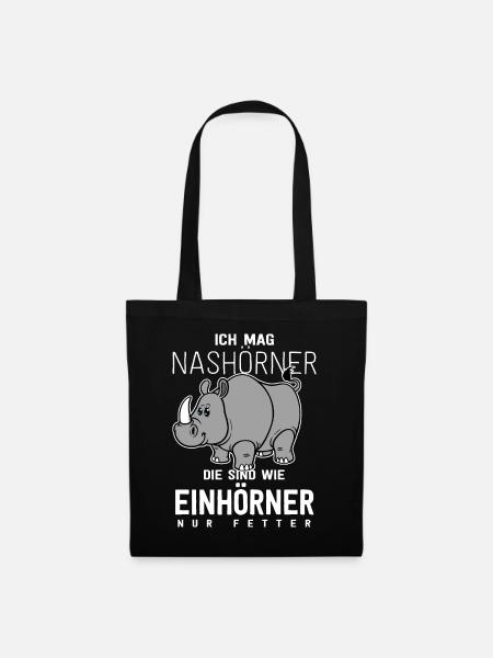 Nashorn - Stoffbeutel - Schwarz